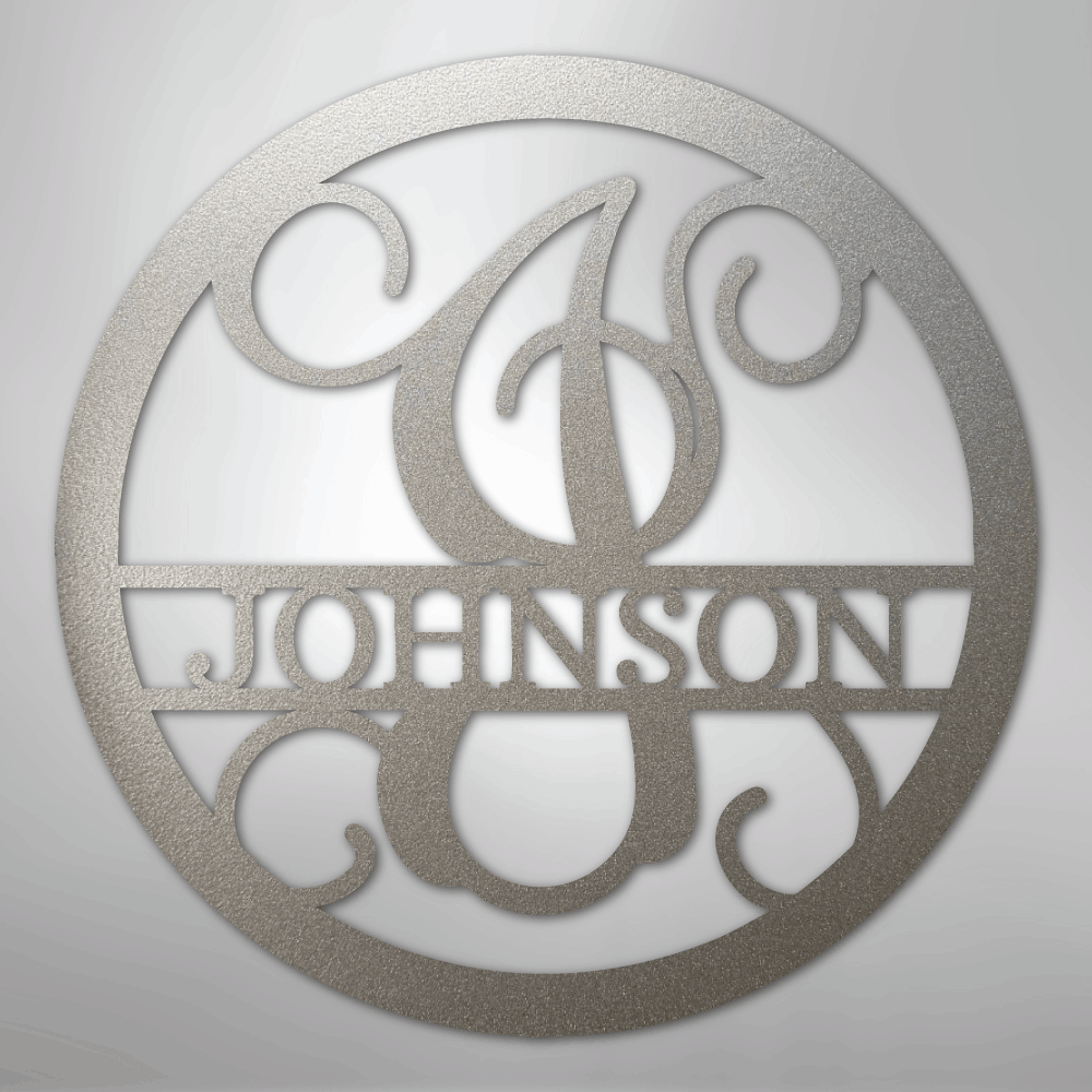 Circle Vine Personalized Name Initial Monogram Steel Metal Sign Wall ArtCustomly Gifts