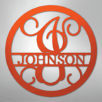 Circle Vine Personalized Name Initial Monogram Steel Metal Sign Wall ArtCustomly Gifts