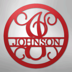 Circle Vine Personalized Name Initial Monogram Steel Metal Sign Wall ArtCustomly Gifts