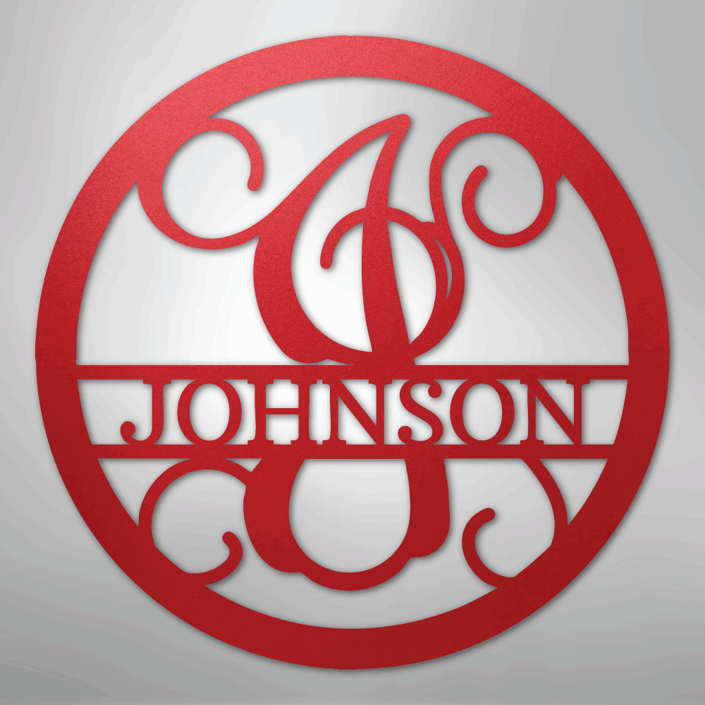 Circle Vine Personalized Name Initial Monogram Steel Metal Sign Wall ArtCustomly Gifts