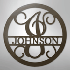 Circle Vine Personalized Name Initial Monogram Steel Metal Sign Wall ArtCustomly Gifts
