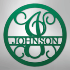 Circle Vine Personalized Name Initial Monogram Steel Metal Sign Wall ArtCustomly Gifts