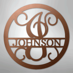 Circle Vine Personalized Name Initial Monogram Steel Metal Sign Wall ArtCustomly Gifts