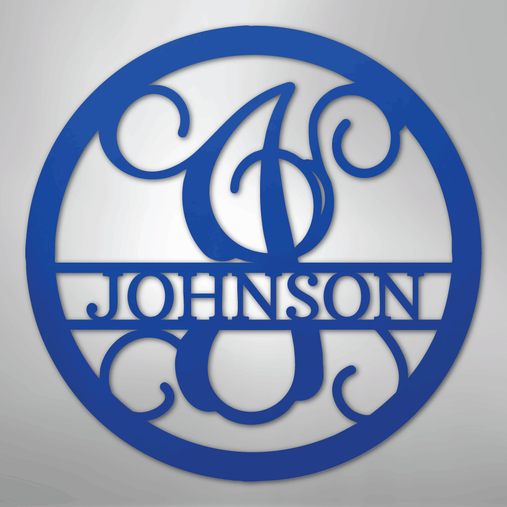 Circle Vine Personalized Name Initial Monogram Steel Metal Sign Wall ArtCustomly Gifts