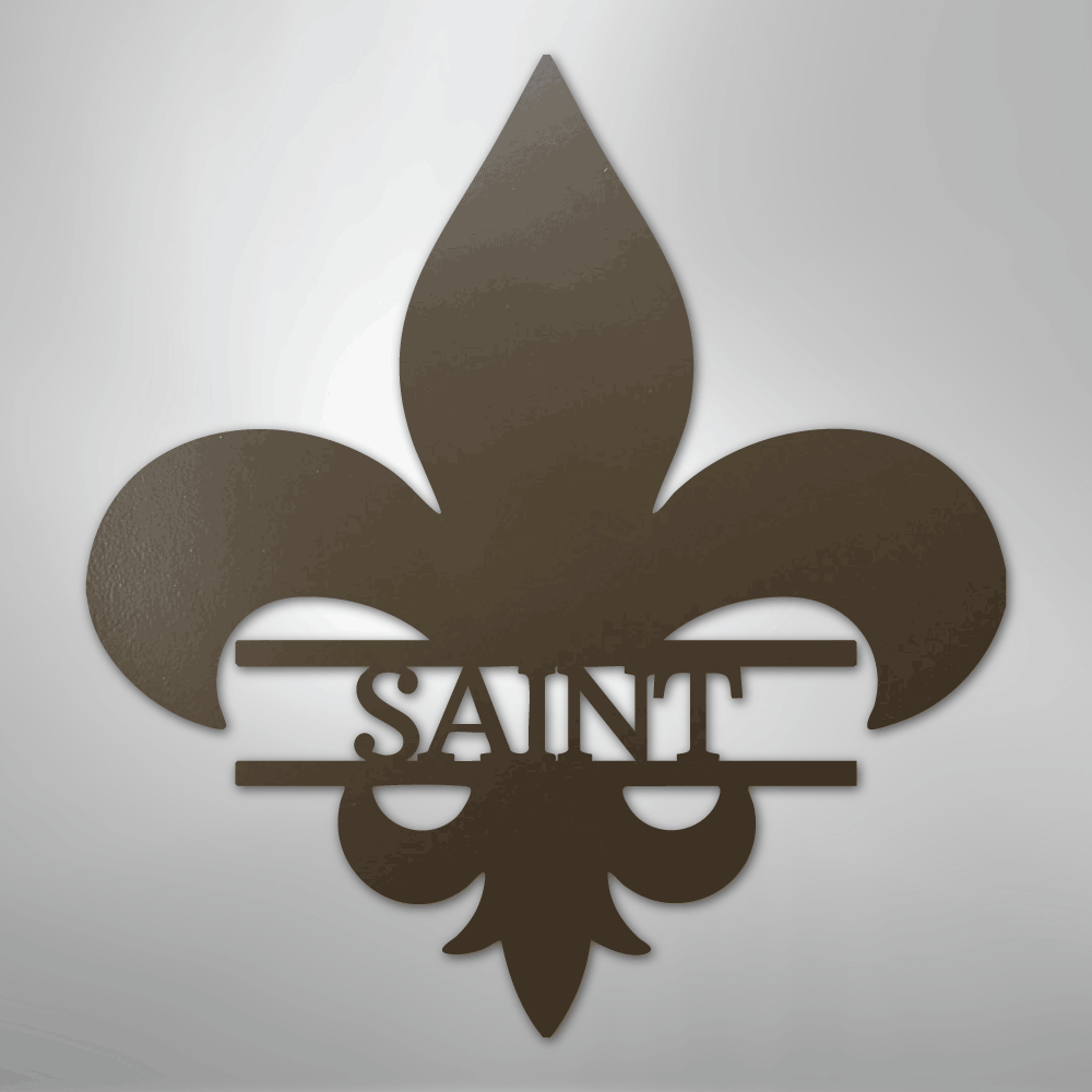 Classic Fleur De Lis Monogram Personalized Steel Metal Sign Wall ArtCustomly Gifts