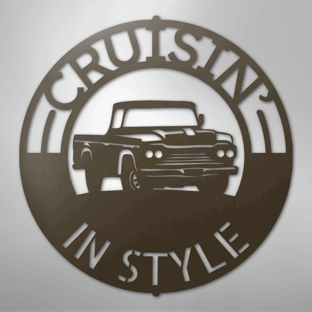 Classic Pickup Truck Personalized Steel Metal Sign Wall ArtCustomly Gifts