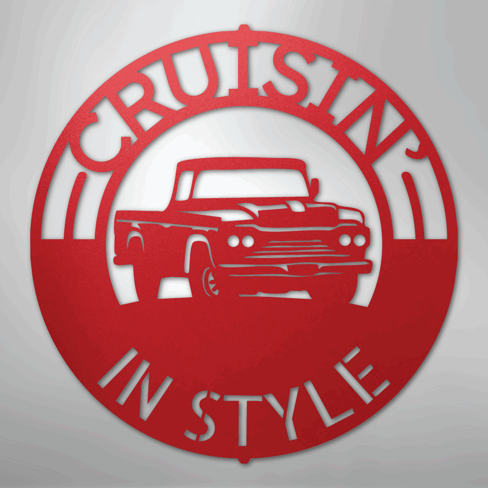 Classic Pickup Truck Personalized Steel Metal Sign Wall ArtCustomly Gifts