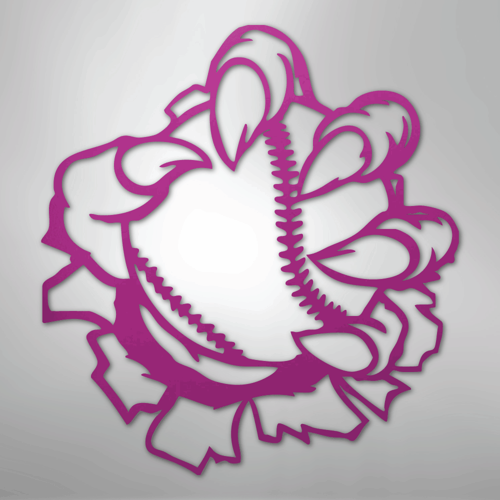 Claw Ball Baseball Themed Steel Metal Wall ArtCustomly Gifts