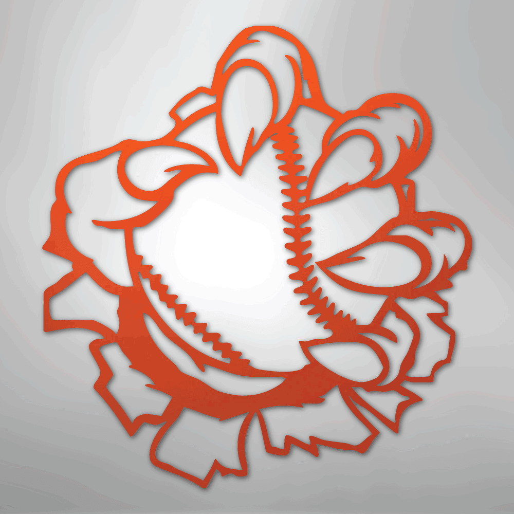Claw Ball Baseball Themed Steel Metal Wall ArtCustomly Gifts