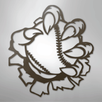 Claw Ball Baseball Themed Steel Metal Wall ArtCustomly Gifts