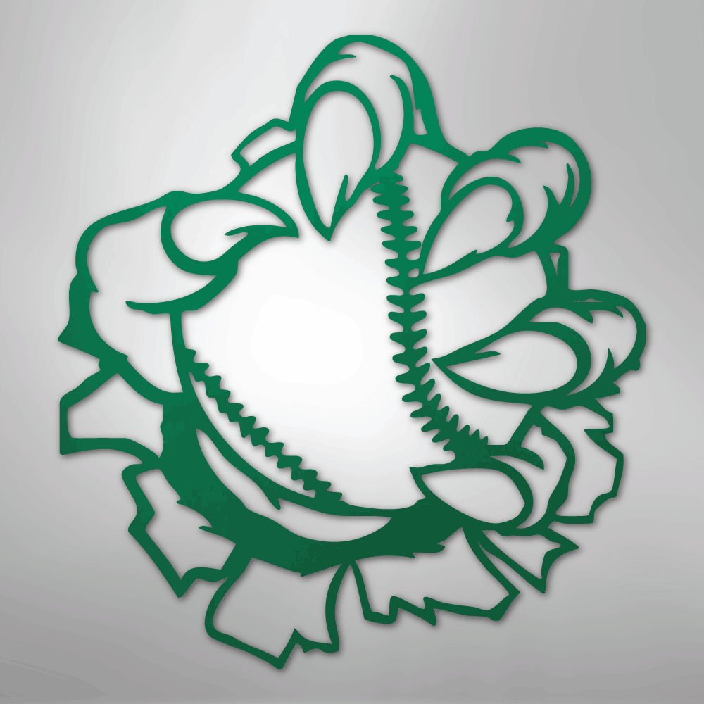 Claw Ball Baseball Themed Steel Metal Wall ArtCustomly Gifts