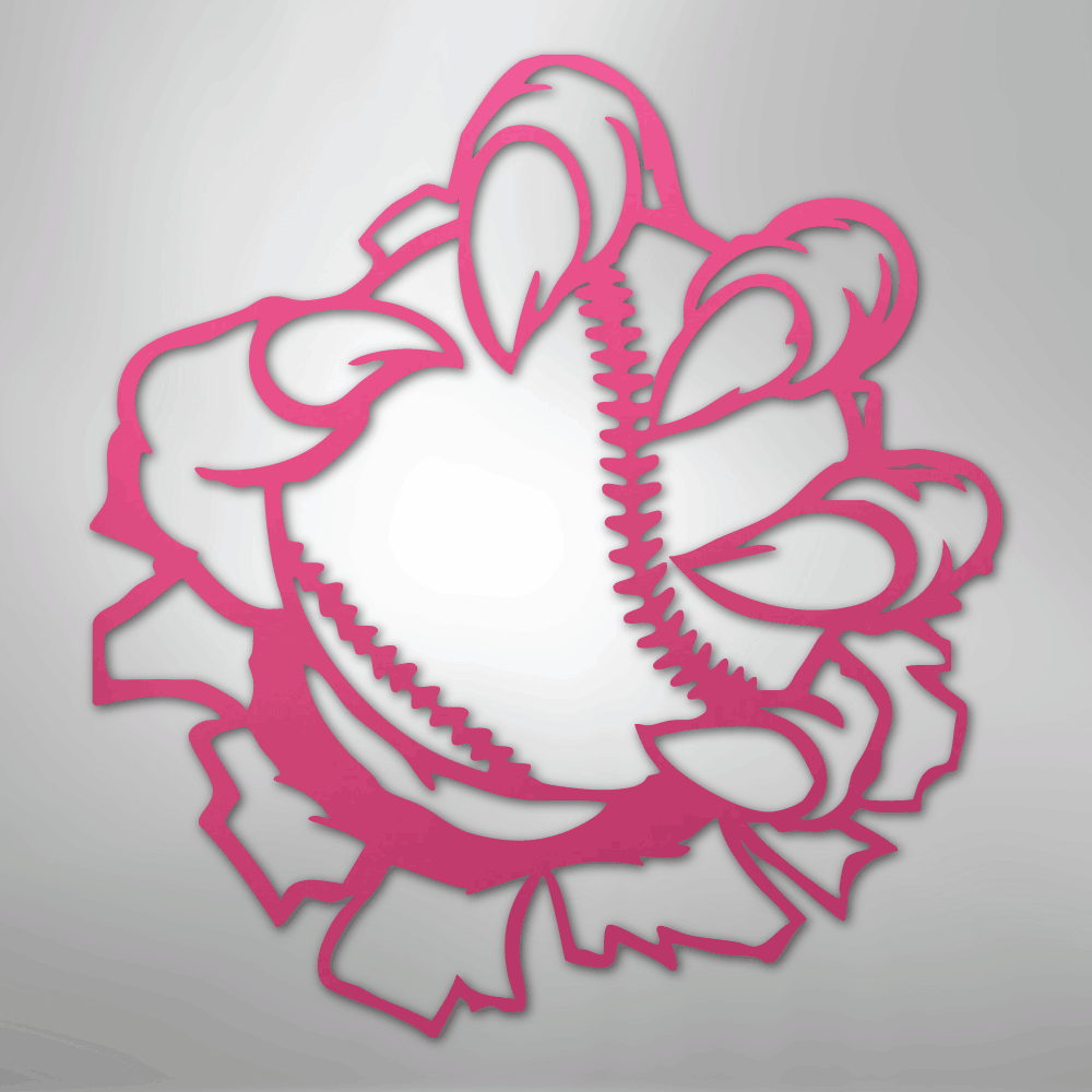 Claw Ball Baseball Themed Steel Metal Wall ArtCustomly Gifts