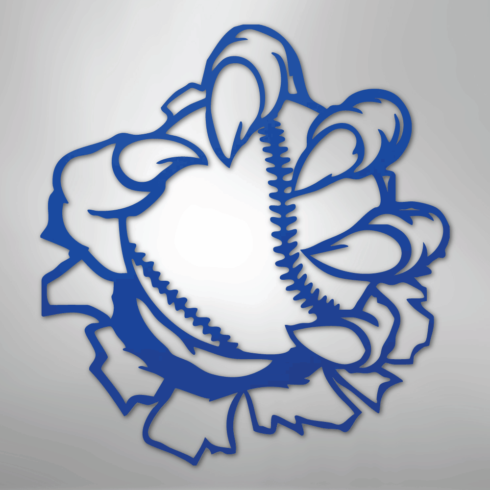 Claw Ball Baseball Themed Steel Metal Wall ArtCustomly Gifts