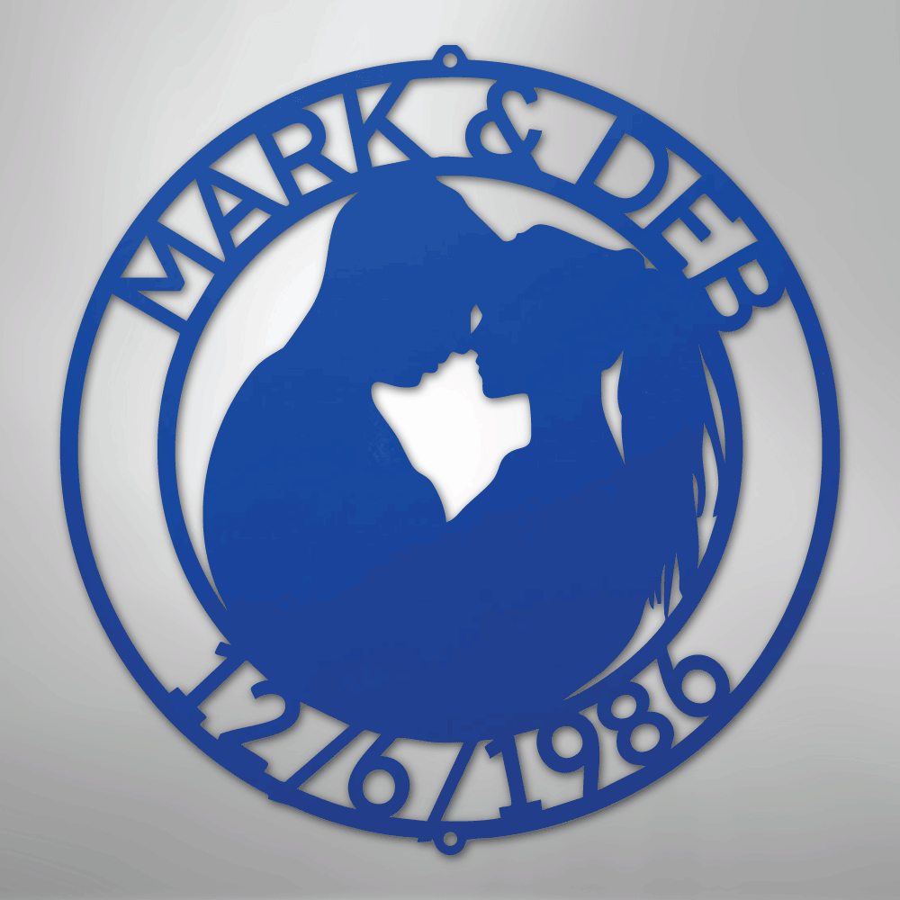 Couple Silhouette 2 Personalized Steel Metal Sign Wall ArtCustomly Gifts