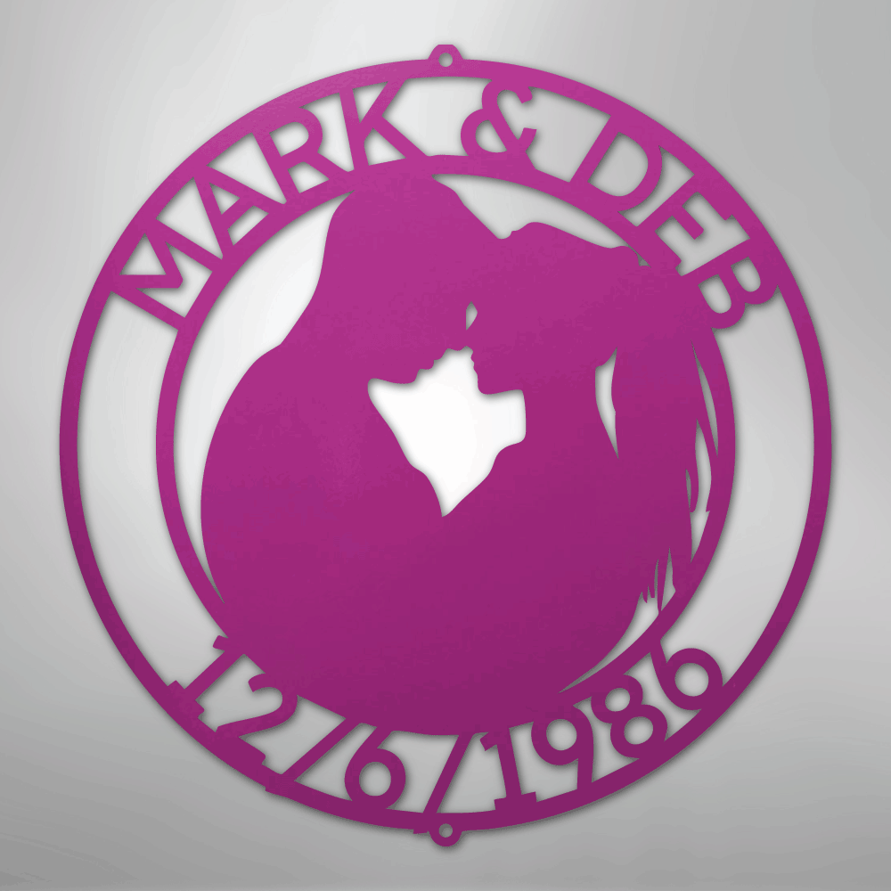 Couple Silhouette 2 Personalized Steel Metal Sign Wall ArtCustomly Gifts