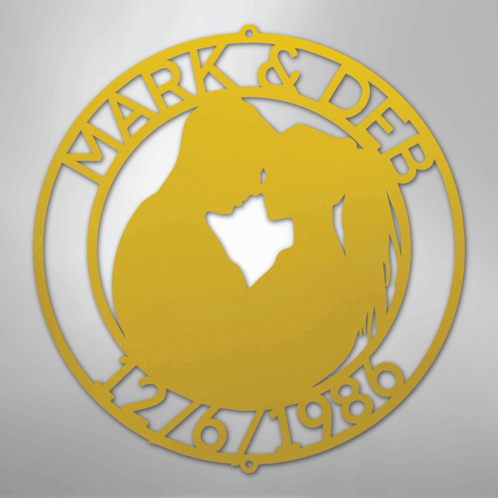 Couple Silhouette 2 Personalized Steel Metal Sign Wall ArtCustomly Gifts