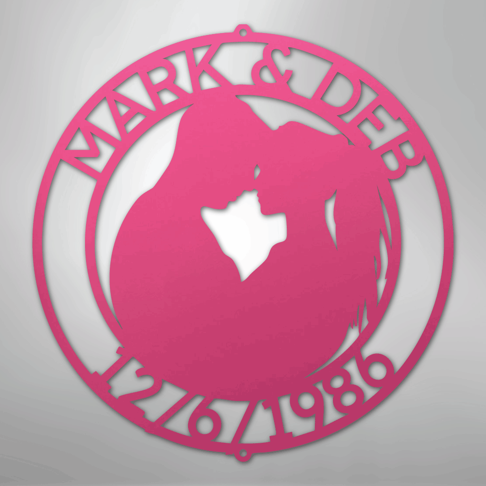 Couple Silhouette 2 Personalized Steel Metal Sign Wall ArtCustomly Gifts