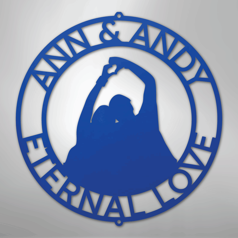 Couple Silhouette Personalized Steel Metal Sign Wall ArtCustomly Gifts