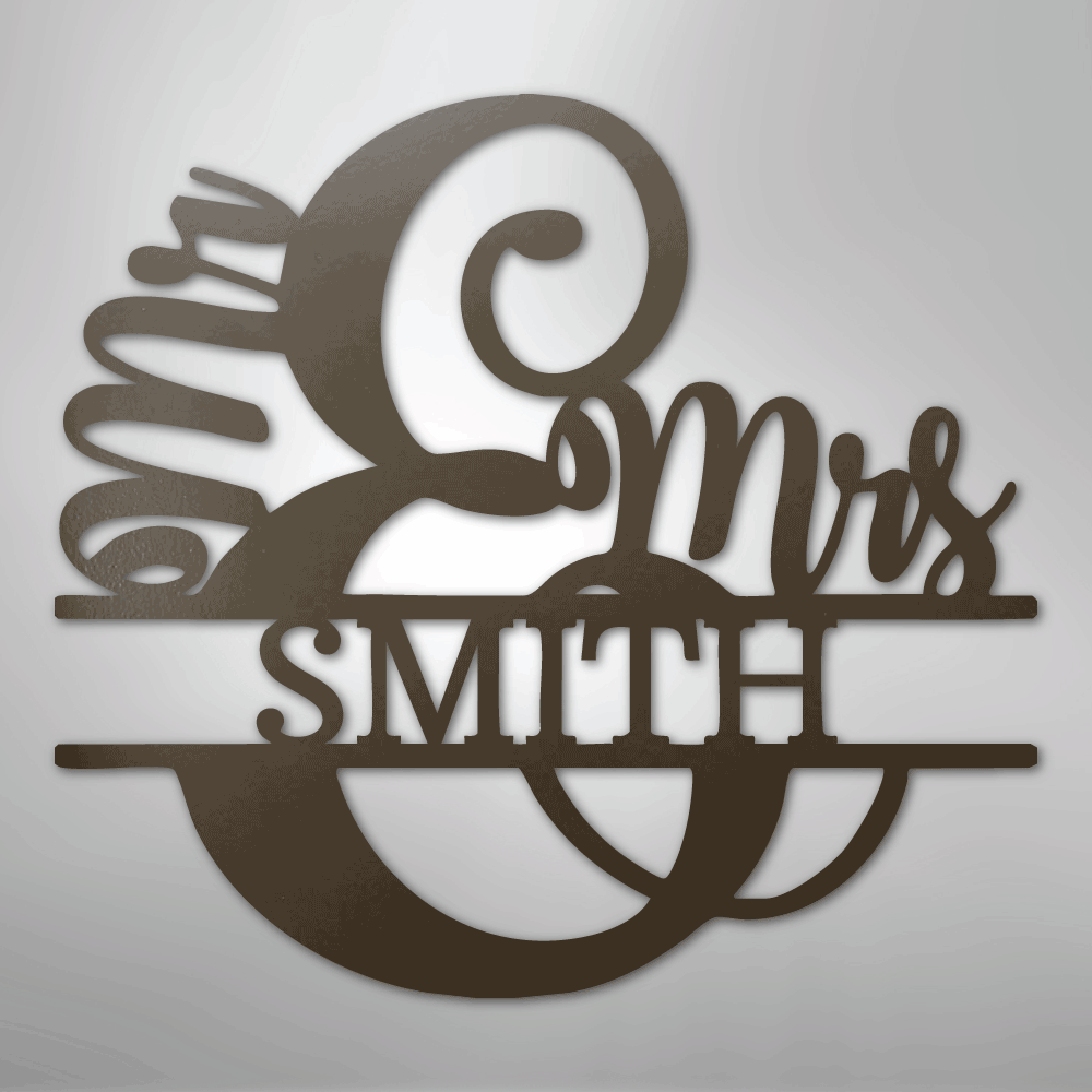 Couples Mr and Mrs Personalized Steel Metal Sign Wall ArtCustomly Gifts