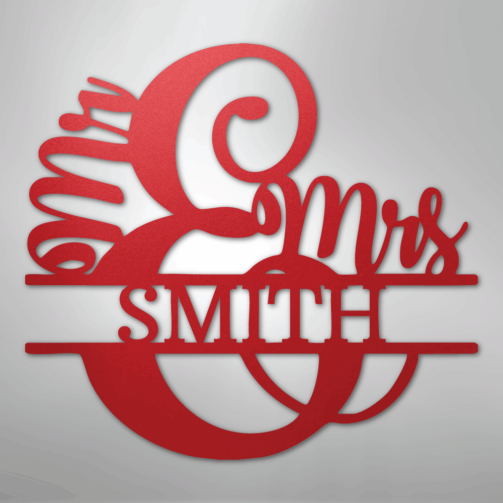 Couples Mr and Mrs Personalized Steel Metal Sign Wall ArtCustomly Gifts
