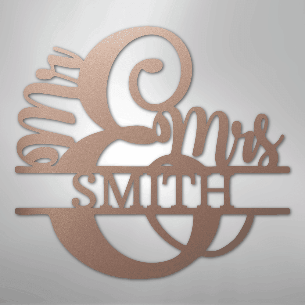 Couples Mr and Mrs Personalized Steel Metal Sign Wall ArtCustomly Gifts
