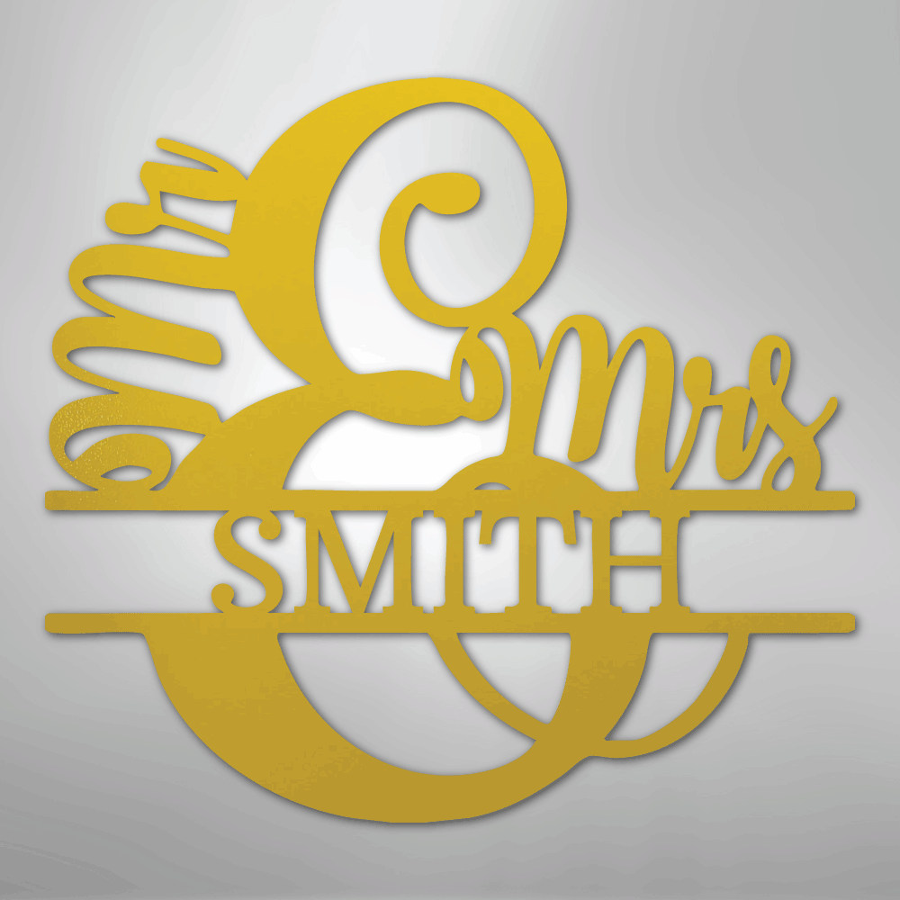 Couples Mr and Mrs Personalized Steel Metal Sign Wall ArtCustomly Gifts