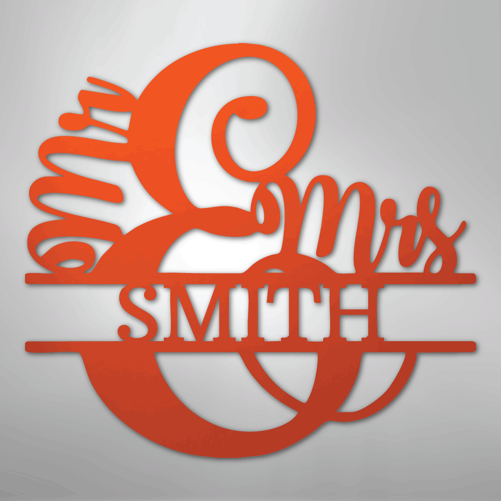 Couples Mr and Mrs Personalized Steel Metal Sign Wall ArtCustomly Gifts