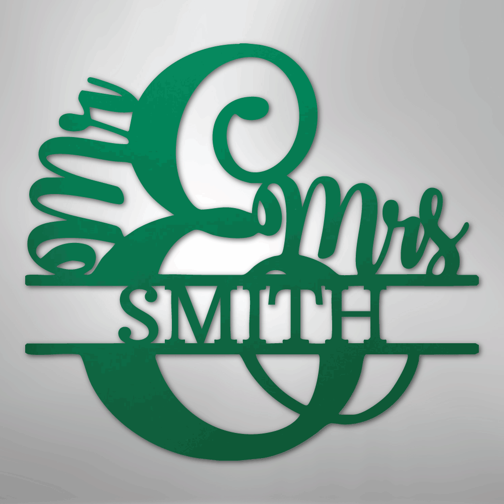 Couples Mr and Mrs Personalized Steel Metal Sign Wall ArtCustomly Gifts