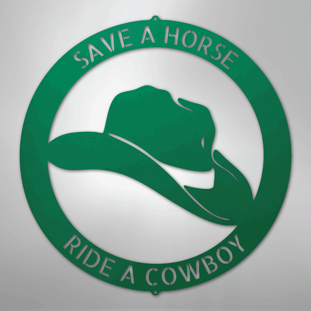 Cowboy Hat Monogram Personalized Steel Metal Sign Wall ArtCustomly Gifts