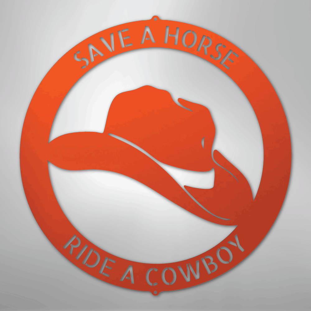 Cowboy Hat Monogram Personalized Steel Metal Sign Wall ArtCustomly Gifts