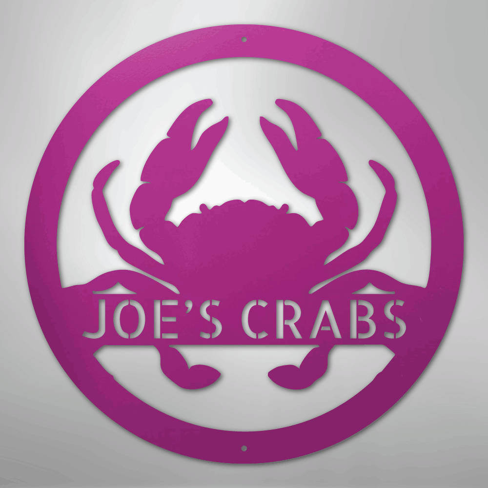 Crab Themed Personalized Steel Metal Sign Wall ArtCustomly Gifts