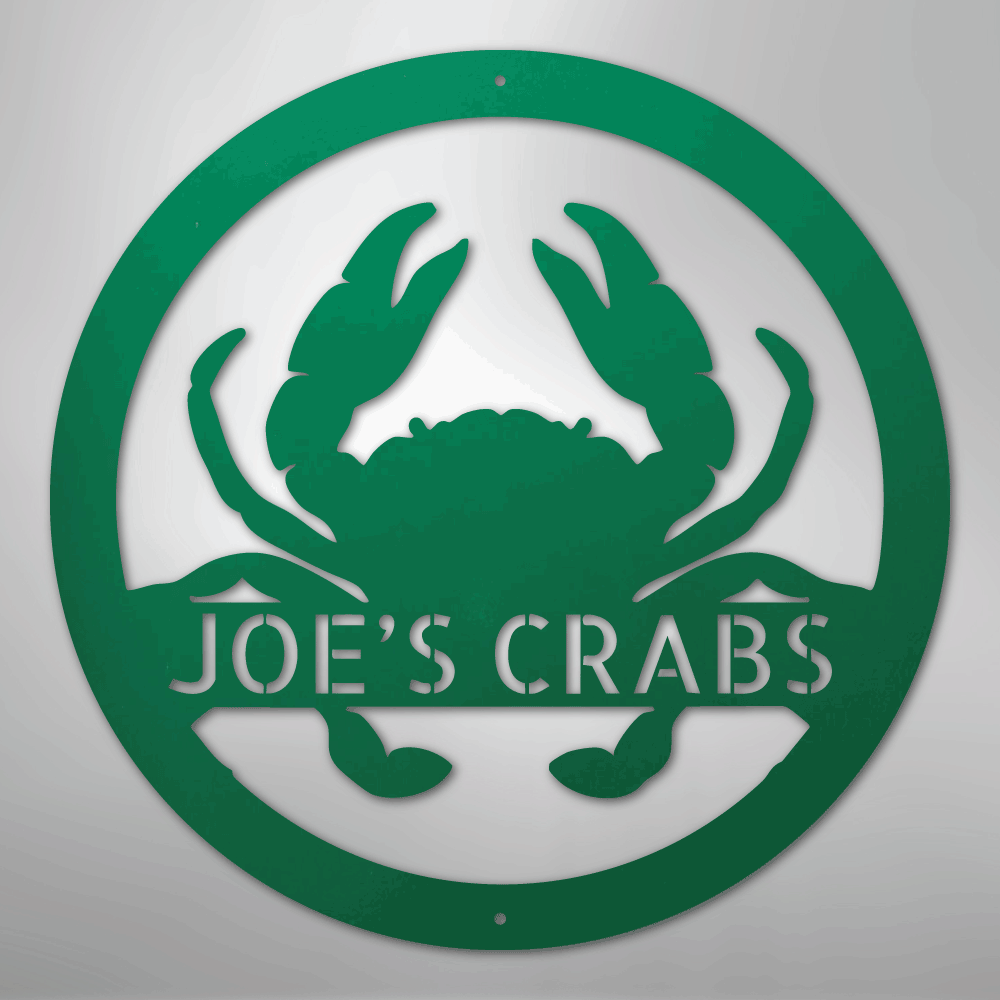 Crab Themed Personalized Steel Metal Sign Wall ArtCustomly Gifts