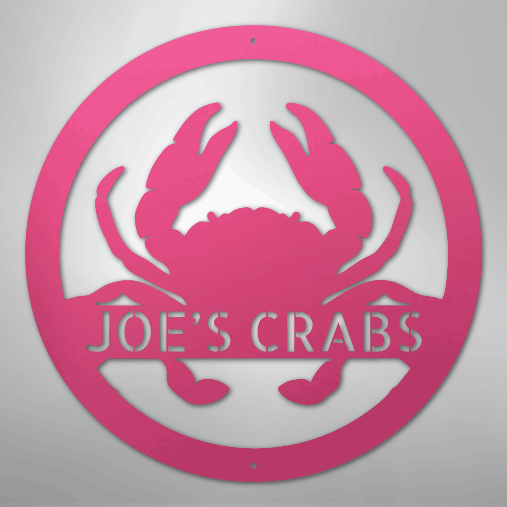 Crab Themed Personalized Steel Metal Sign Wall ArtCustomly Gifts