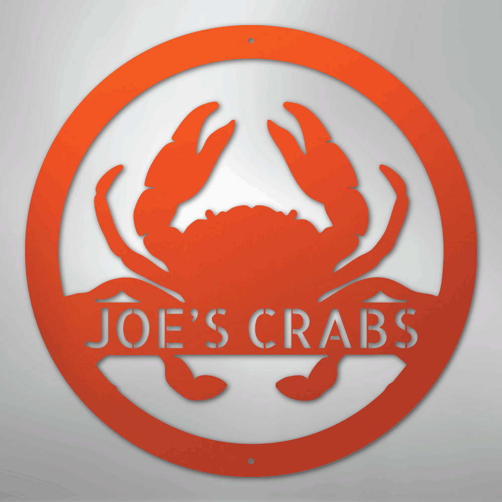 Crab Themed Personalized Steel Metal Sign Wall ArtCustomly Gifts
