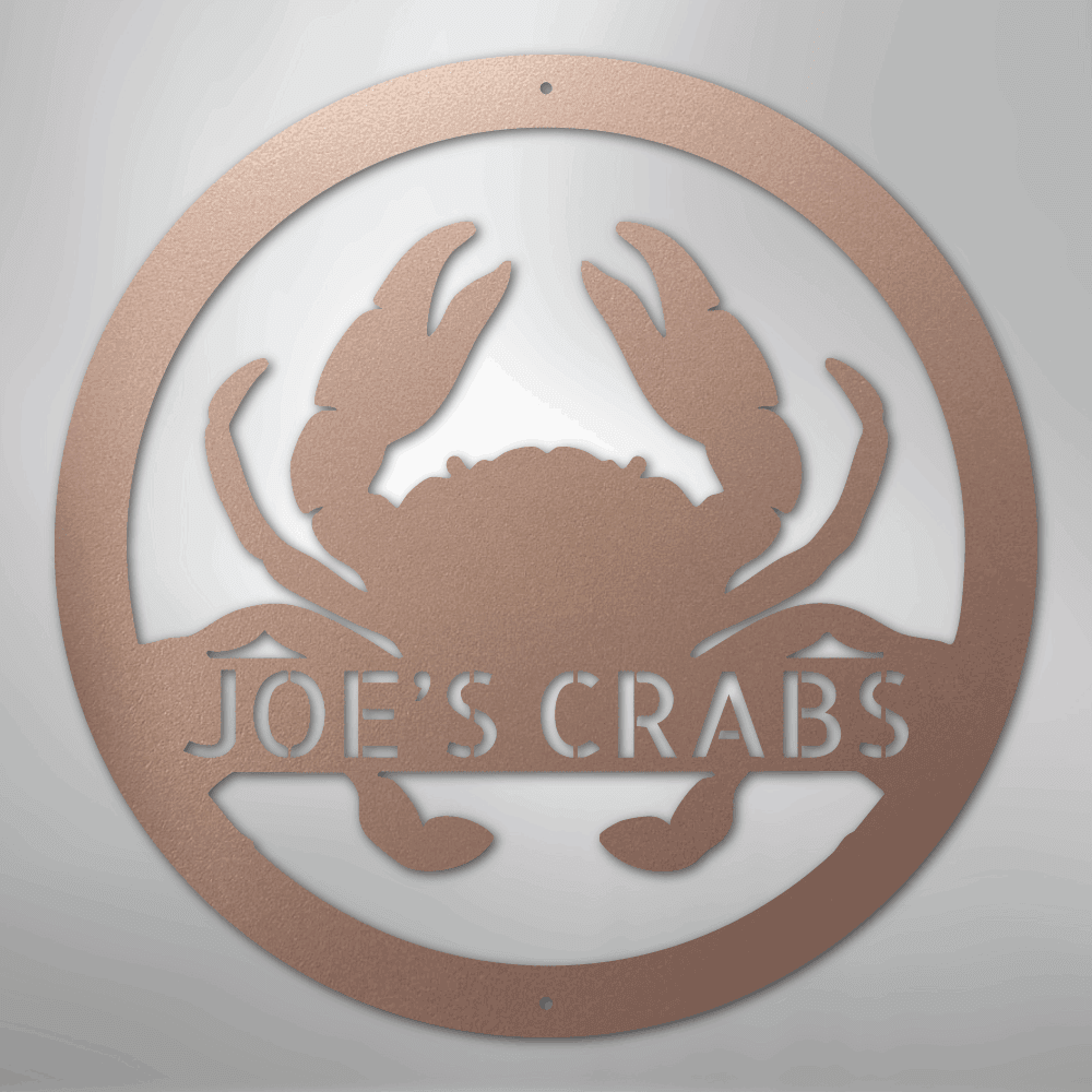 Crab Themed Personalized Steel Metal Sign Wall ArtCustomly Gifts