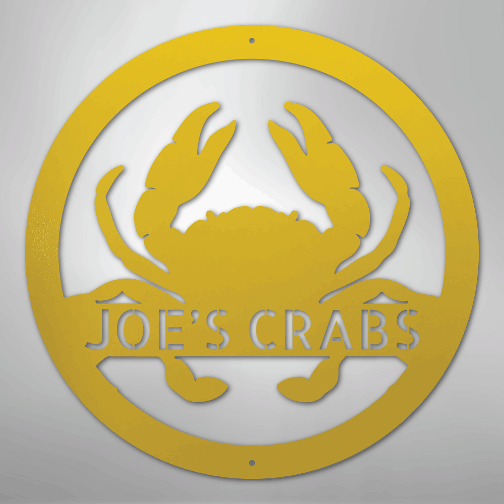 Crab Themed Personalized Steel Metal Sign Wall ArtCustomly Gifts