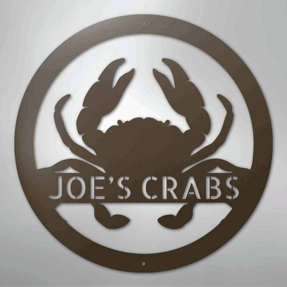 Crab Themed Personalized Steel Metal Sign Wall ArtCustomly Gifts