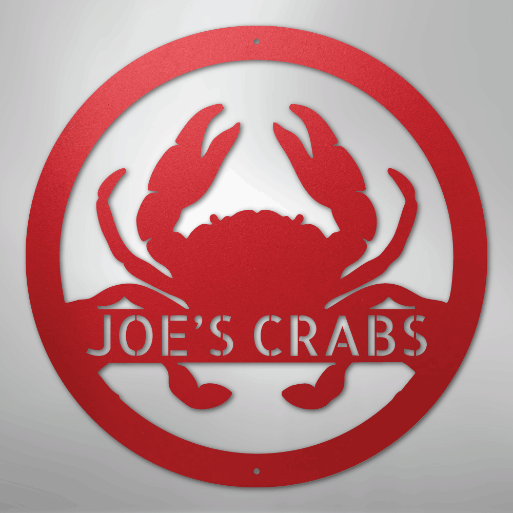 Crab Themed Personalized Steel Metal Sign Wall ArtCustomly Gifts
