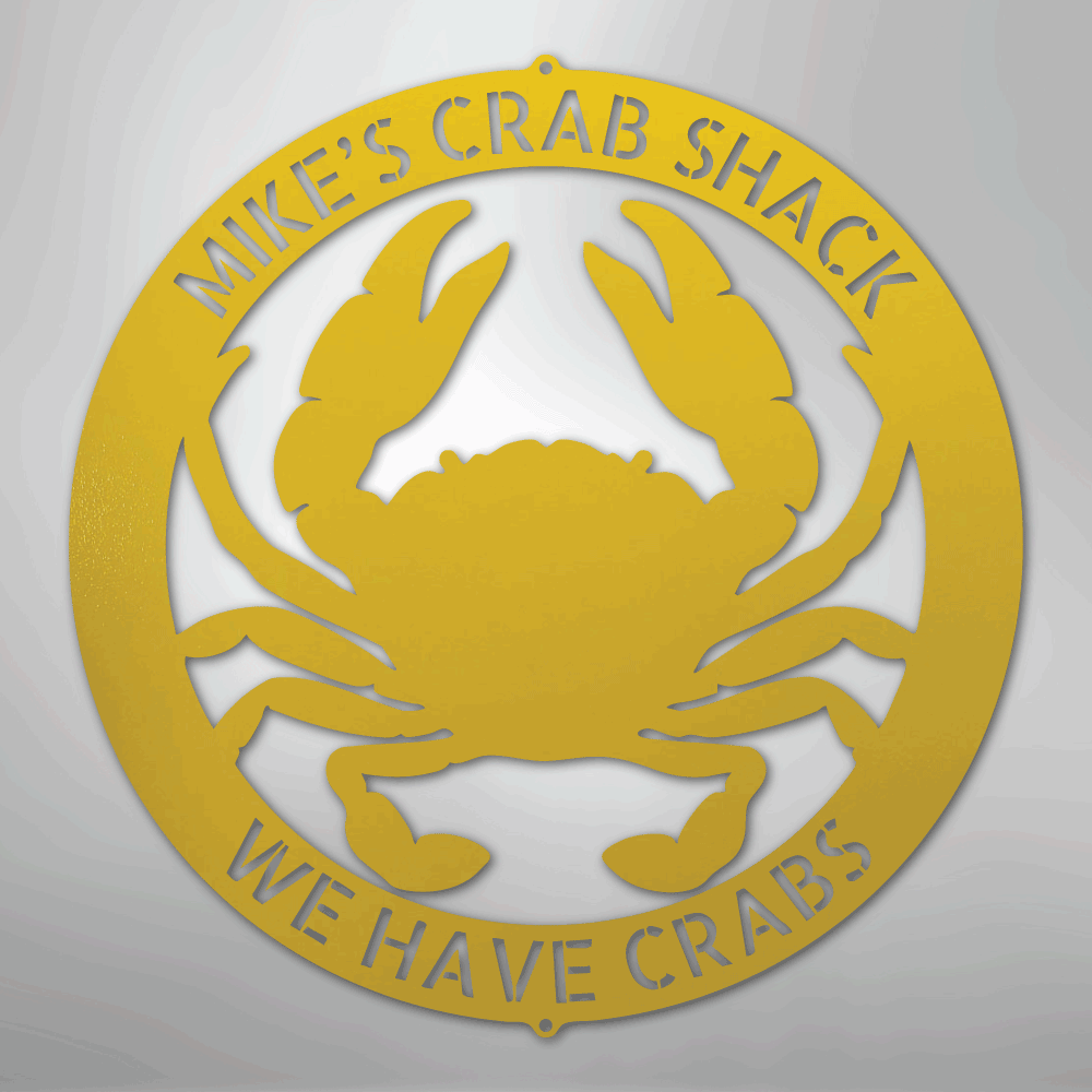 Crab Themed Ring Personalized Steel Metal Sign Wall ArtCustomly Gifts