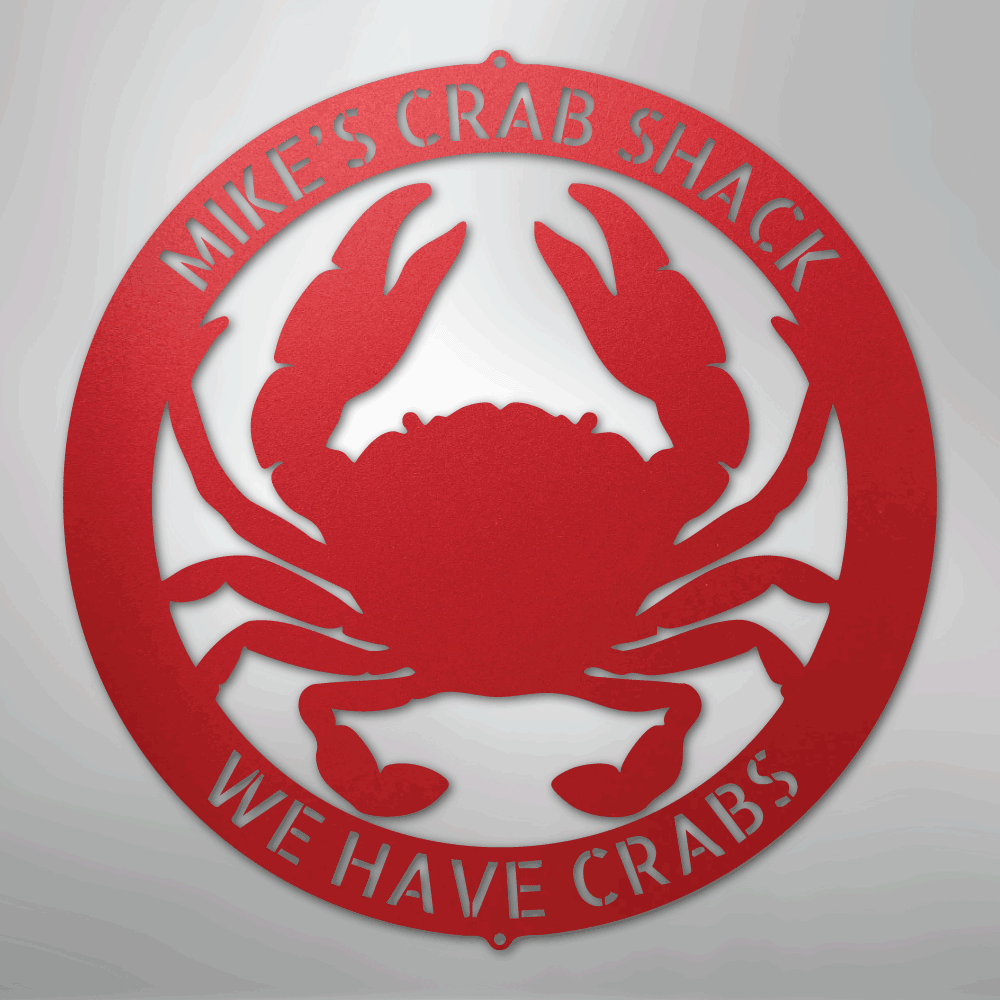 Crab Themed Ring Personalized Steel Metal Sign Wall ArtCustomly Gifts