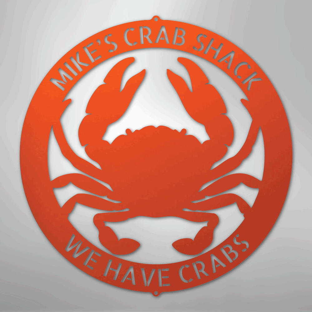 Crab Themed Ring Personalized Steel Metal Sign Wall ArtCustomly Gifts