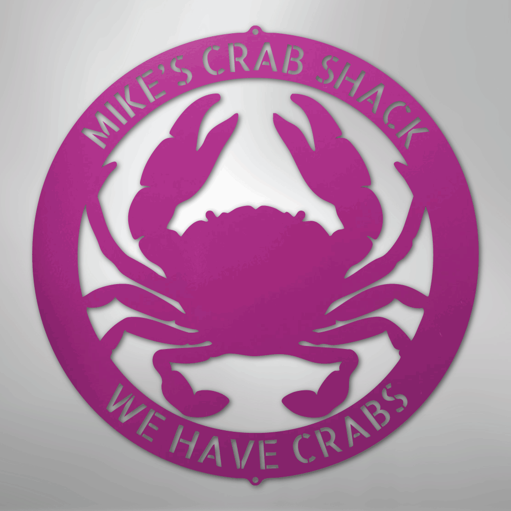 Crab Themed Ring Personalized Steel Metal Sign Wall ArtCustomly Gifts