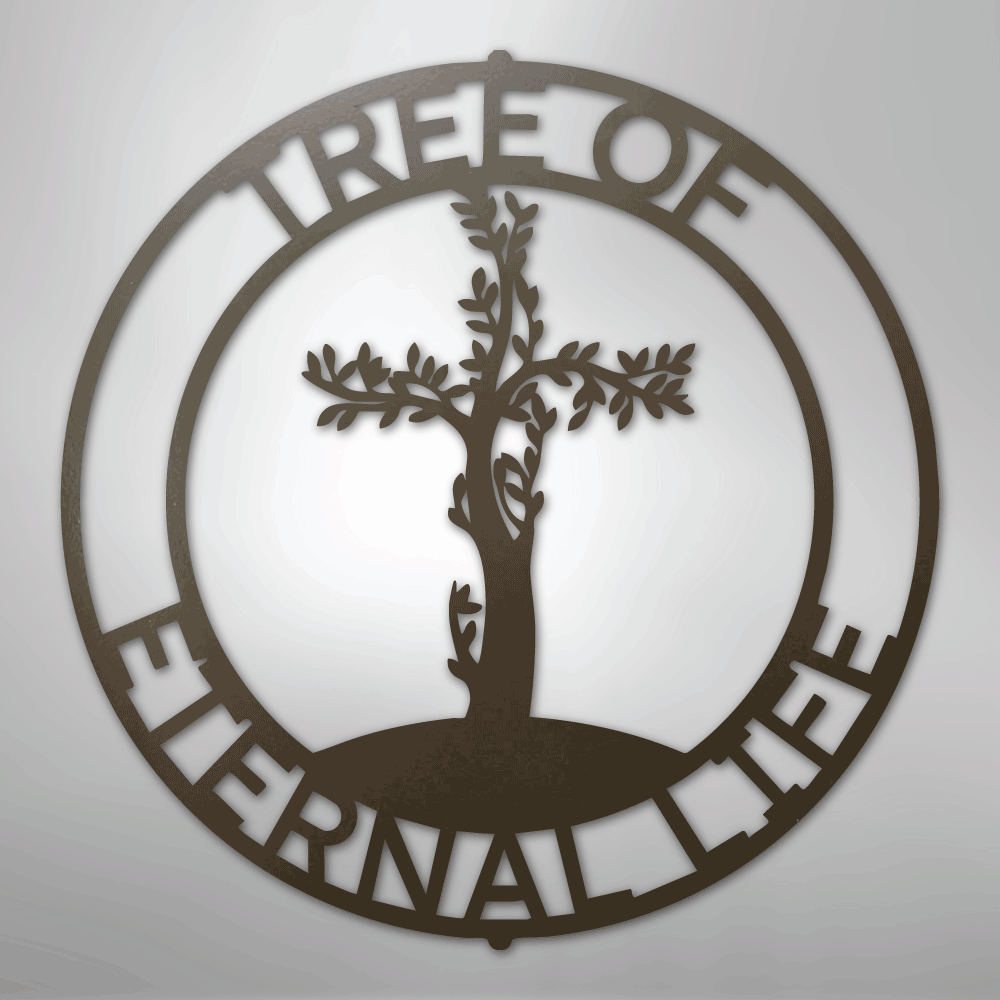 Cross Tree Personalized Steel Metal Sign Wall ArtCustomly Gifts