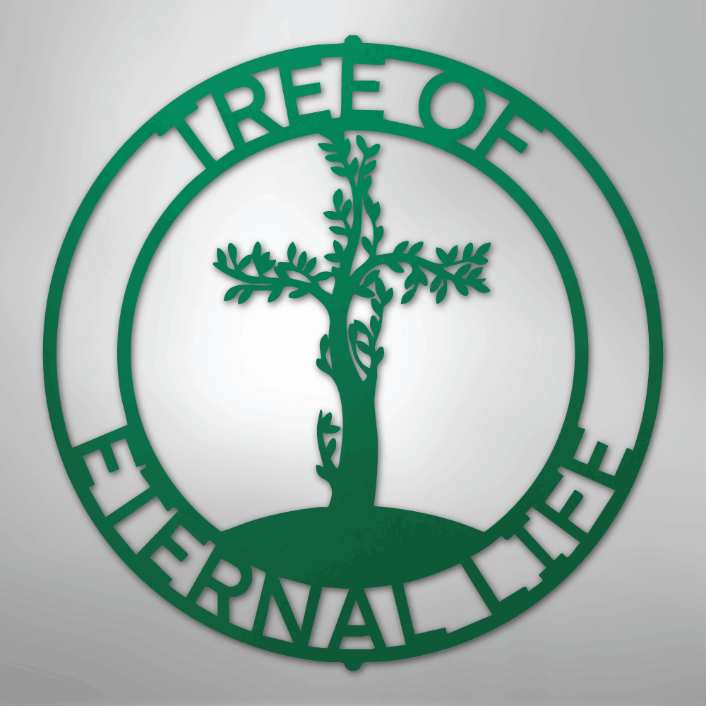 Cross Tree Personalized Steel Metal Sign Wall ArtCustomly Gifts