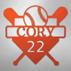 Custom Baseball Monogram Personalized Name and Number Steel Metal SignCustomly Gifts
