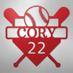 Custom Baseball Monogram Personalized Name and Number Steel Metal SignCustomly Gifts