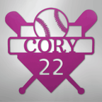 Custom Baseball Monogram Personalized Name and Number Steel Metal SignCustomly Gifts