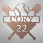 Custom Baseball Monogram Personalized Name and Number Steel Metal SignCustomly Gifts