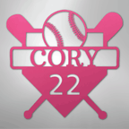 Custom Baseball Monogram Personalized Name and Number Steel Metal SignCustomly Gifts