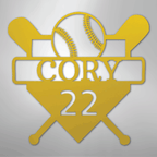 Custom Baseball Monogram Personalized Name and Number Steel Metal SignCustomly Gifts
